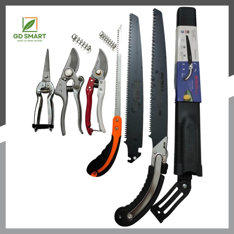   FREESHIP  Combo Kéo Cắt Cành Tỉa Cành SK5 Tỉa Thép Trắng Cưa Lách New  và Cưa Barker Làm Vườn Bonsai - Dụng Cụ Nông Nghiệp GD Smart 