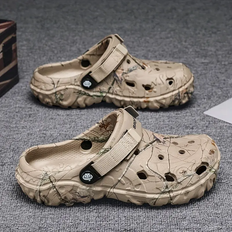 Men's Camouflage Clogs, Comfortable Slip-On Footwear with Breathable Design, Durable Inner & Sole Material, Summer Slipons roman  sandals Boy Walking Shoes dutch  clogs