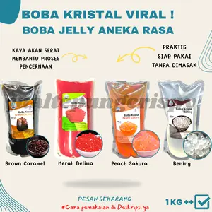 Boba Kristal Viral Aneka Rasa / Boba Jelly Siap Pakai 1 Kg++
