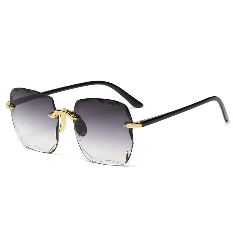 Kacamata Hitam Wanita Fashion Gaya Tanpa Bingkai Terbaru Murah Frame Lensa Sunglasses ootd  kacamata 2