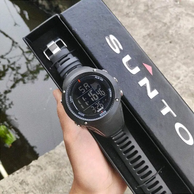 COD!!!JAM TANGAN PRIA SUNTO OUTLANDER DIGITAR FULLL BALCK STRAB RUBBER Jam