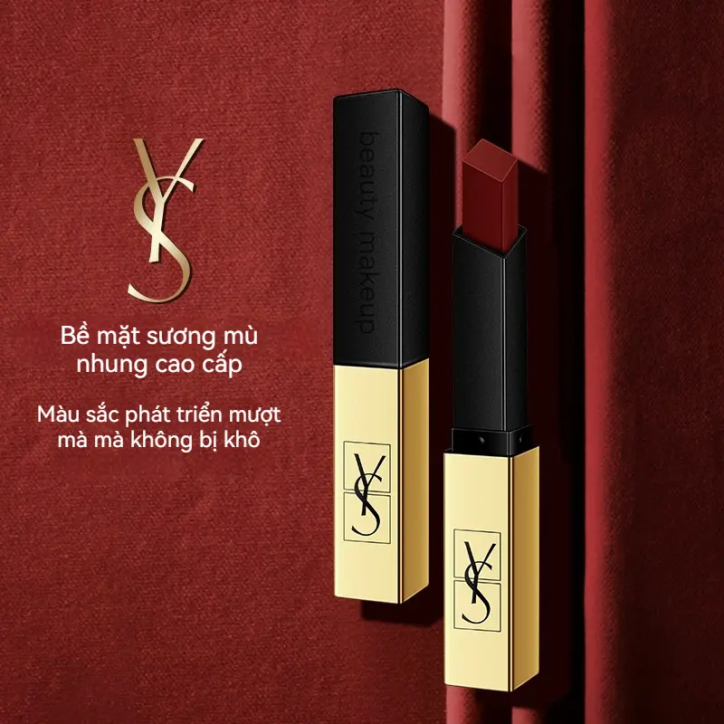 Son Môi Dạng Thanh Vàng Nhỏ Nhung Lì Ys, Màu Sắc Phong Phú, Cốc Chống Dính, Không Phai, Thích Hợp Cho Phụ Nữ, Mỹ Phẩm