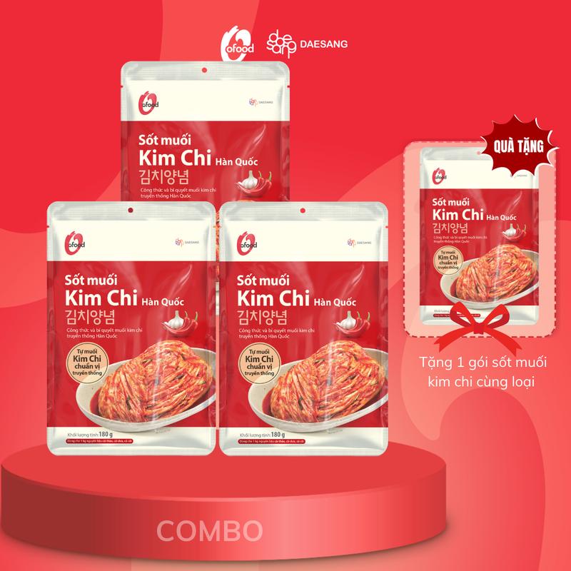   Mua 3 tặng 1  Combo 3 gói sốt muối kim chi O'food 180g   gói Tặng 1 gói sốt cùng loại 