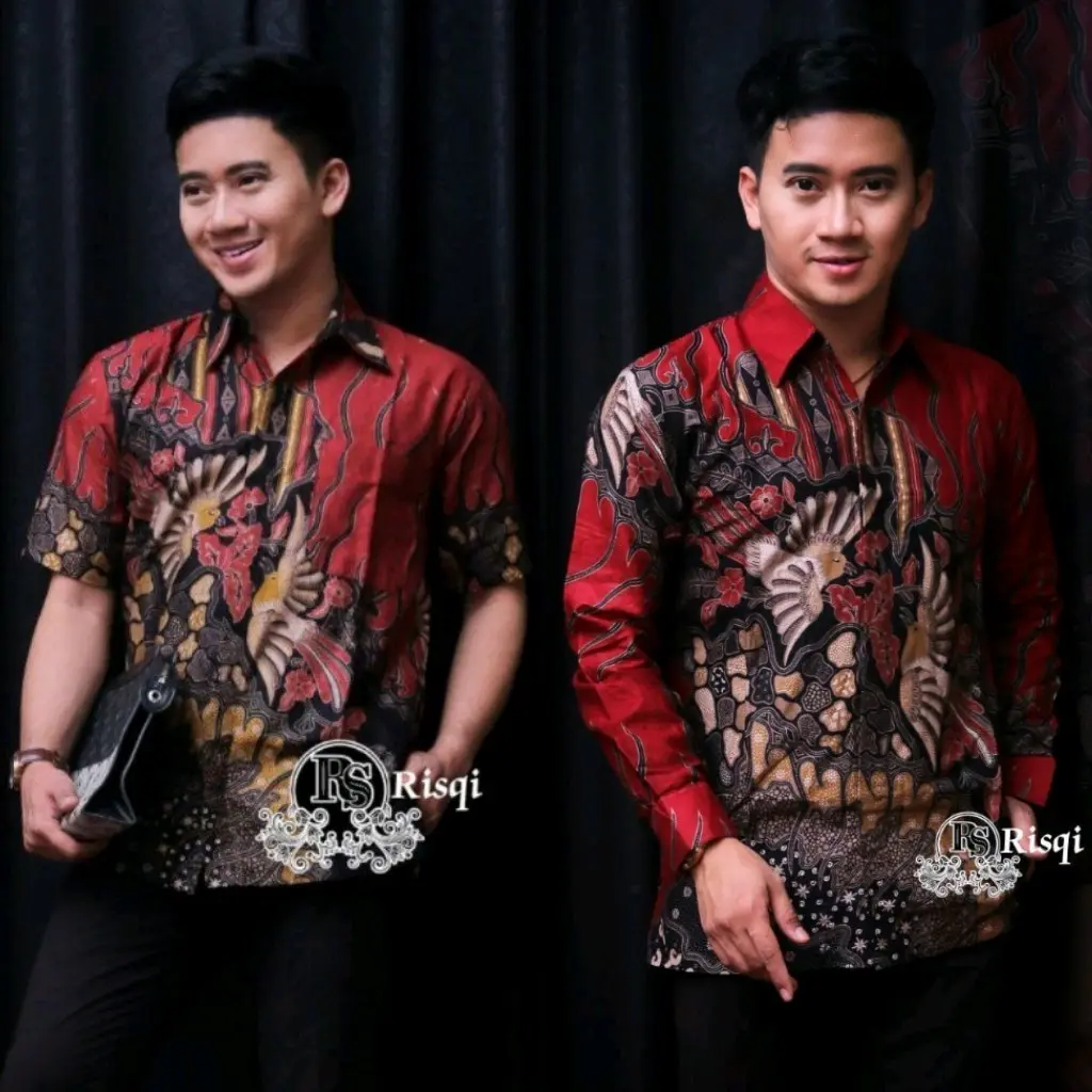 LAKUNA BATIK Baju batik pria dewasa atasan cowok Hem lengan panjang dan pendek batik pria modern Nyaman