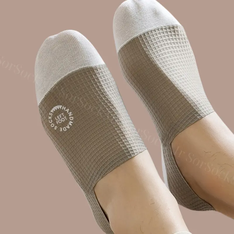 Combo 6 đôi Tất/Vớ hài nam Caro có silicon chống tụt gót, chất lụa cực mềm và mát Menswear 8