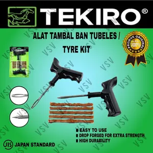 Tekiro Alat Tambal Ban Tubless Tambal Ban Bocor Tubeless Tyre Kit   Motorcycle and Car Tire
