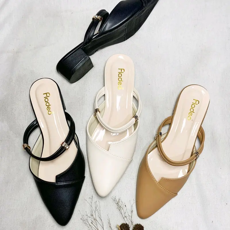 FLADEO Sandal Wanita Heels 3cm 2 Tali  Menawan Cantik 1