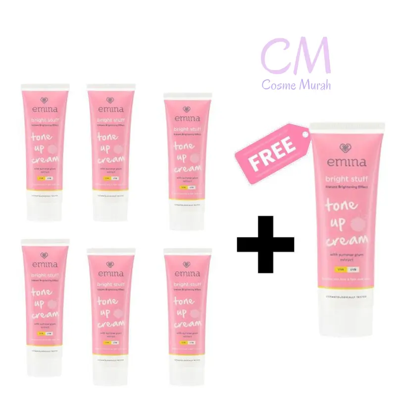 PAKET USAHA EMINA BRIGHT STUFF TONE UP ISI 6 + GRATIS 1 0