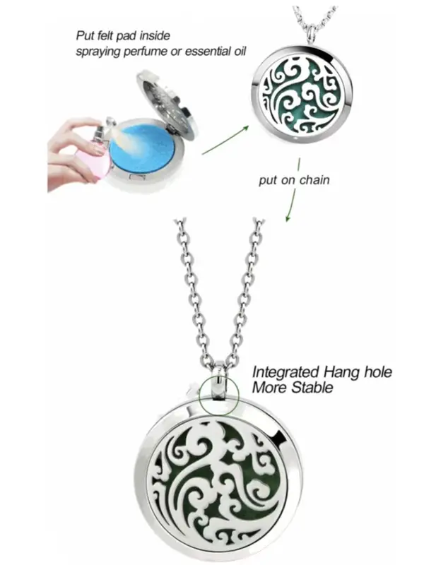 Vintage Hollow Cloud Pattern Pendant Necklace For Men & Women, Chain Necklace, Stainless Steel Jewelry 6