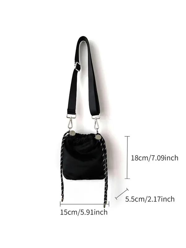 Women's Solid Color Crossbody Bag, Fashionable Lightweight Versatile Bucket Bag for Daily Used, Casual Trendy Versatile High-quality Daily Commuting Bag 1