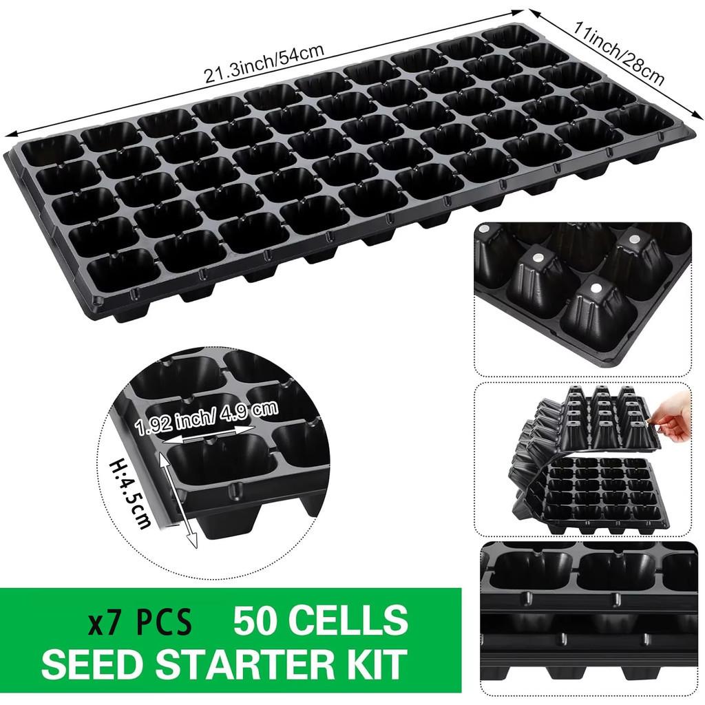 Tray Semai 50 105 128 Lubang 10-40pcs Potray 0.8mm Seedling Tray Dulang Benih Berkualitas Tinggi
