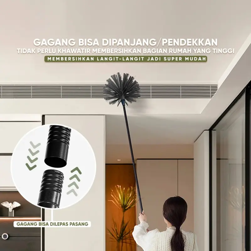 Sikat Sapu Pembersih Langit Plafon Rumah tembok Kemoceng Plafon Sawang Sarang Laba-Laba Debu Panjang Adjustable GK 4