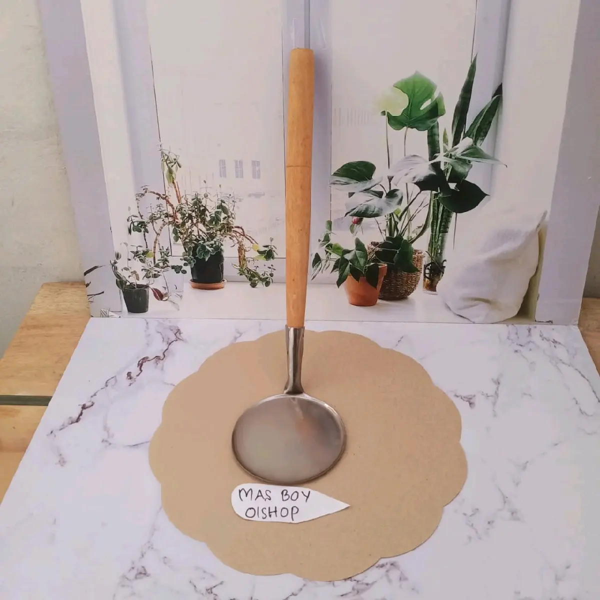 Cetakan Peyek Stainless Gagang Kayu Diameter 8 cm