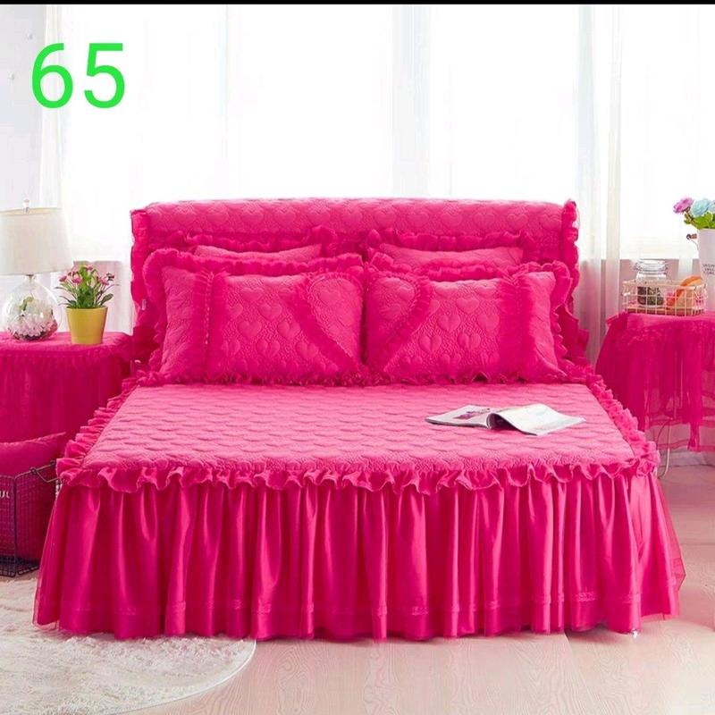 Bộ ga gối 3 món(1ga,2 vỏ gối) cotton hàn quốc trần bông cao cấp, tiểu thư sang chảnh 2