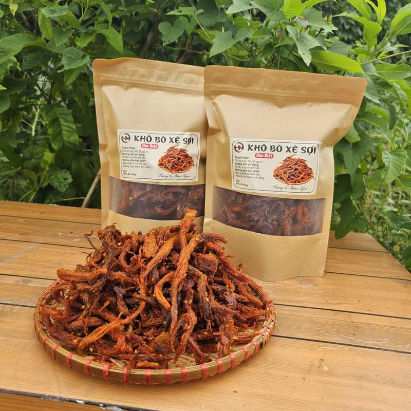 1kg. KHÔ BÒ XÉ SỢI  ĐẶC Biệt  TÚI ZIP 2 TÚI