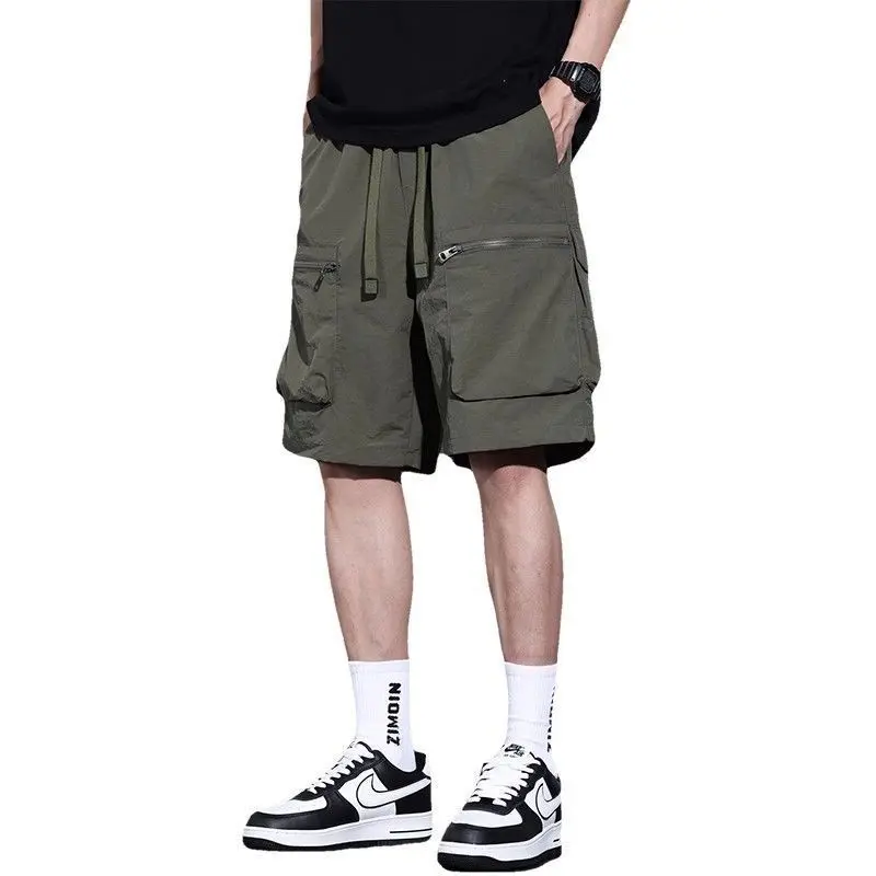 Short American cargo retro pants Summer men lost multiple pockets case pants 5 points