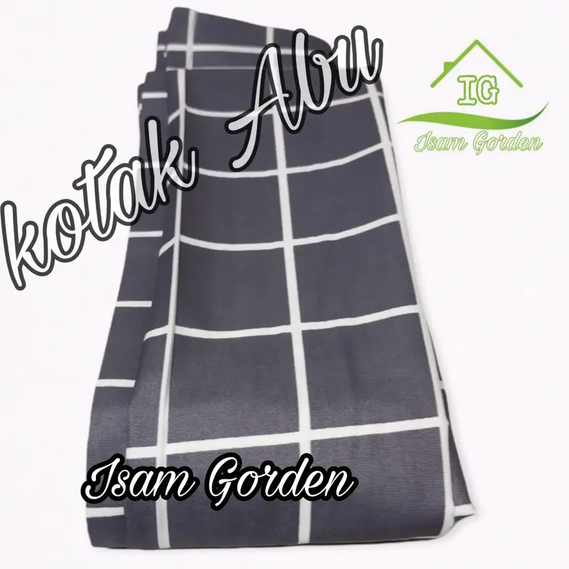 Gorden Plisket Katun Motif Kotak untuk pintu dan jendela kain benang Dekorasi 8