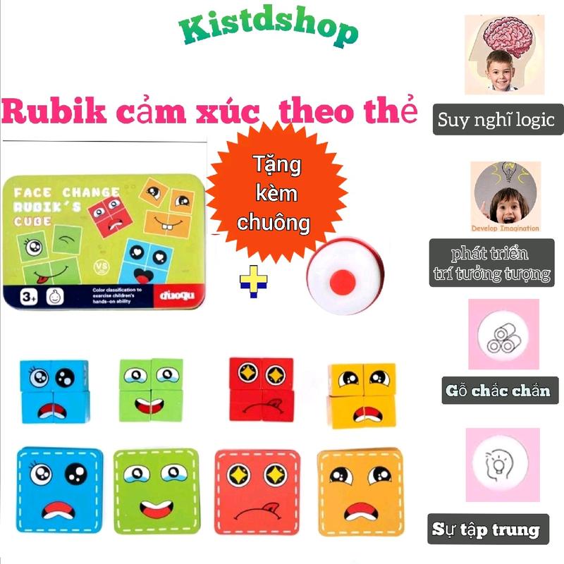 Đồ Chơi Rubik Gỗ Thay Đổi Cảm Xúc Khuôn Mặt - Phát Triển Trí Tuệ, Phản Xạ, Tăng Cường Trí Thông Minh Cho Bé