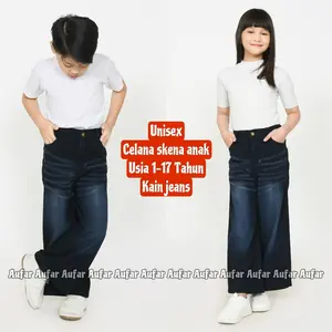 unisex untuk cewek cowok celana baggy jeans skena anak  untuk umur 6 sampai 17 tahun