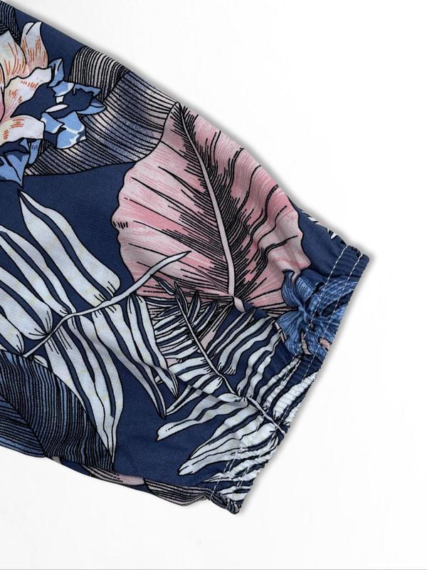 Women's Tropical Print Elastic Waist Harem  Pj Sleep Pants, Casual Comfy Loungewear Pants for Daily Outdoor Wear, Women Sleep Bottoms for Summer Spring Fall 3