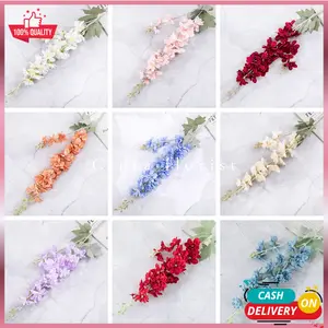 BUNGA DELPHINIUM 2CABANG PREMIUM / BUNGA SNALDRAGEN DEKORASI PELAMINANA (W-189-9)