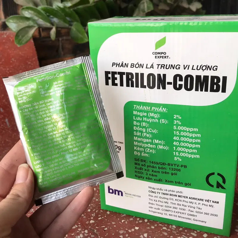Phân bón Trung Vi Lượng Combi BM (Đức) gói 25gr cũng cấp đủ các nguyên tố vi lượng cho cây trồng 2