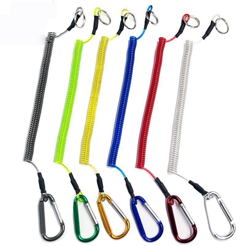 keychain stretchable Spiral Stretch Keychain Elastic Spring Rope Key ...