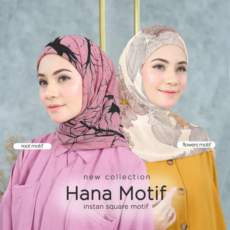 Hijab Hana Segitiga Instan Inner Motif  Cerutty Premium 0