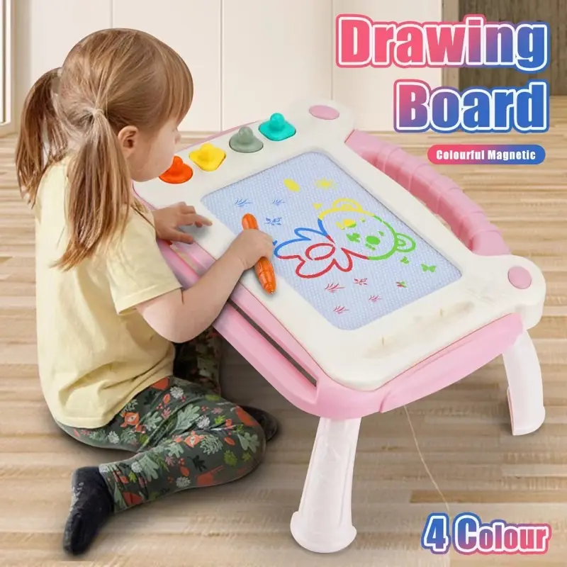 กระดานแม่เหล็ก4สี กระดานเขียนลบได้ กระดานวาดรูป ของเล่นเด็ก เสริมพัฒนาการ แบบโต๊ะ