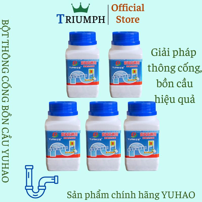 COMBO 5 lọ bột thông cống bồn cầu cực mạnh YUHAO bột thông tắc bồn rửa bát lavabo chất thông cống bồn rửa chén cực mạnh 