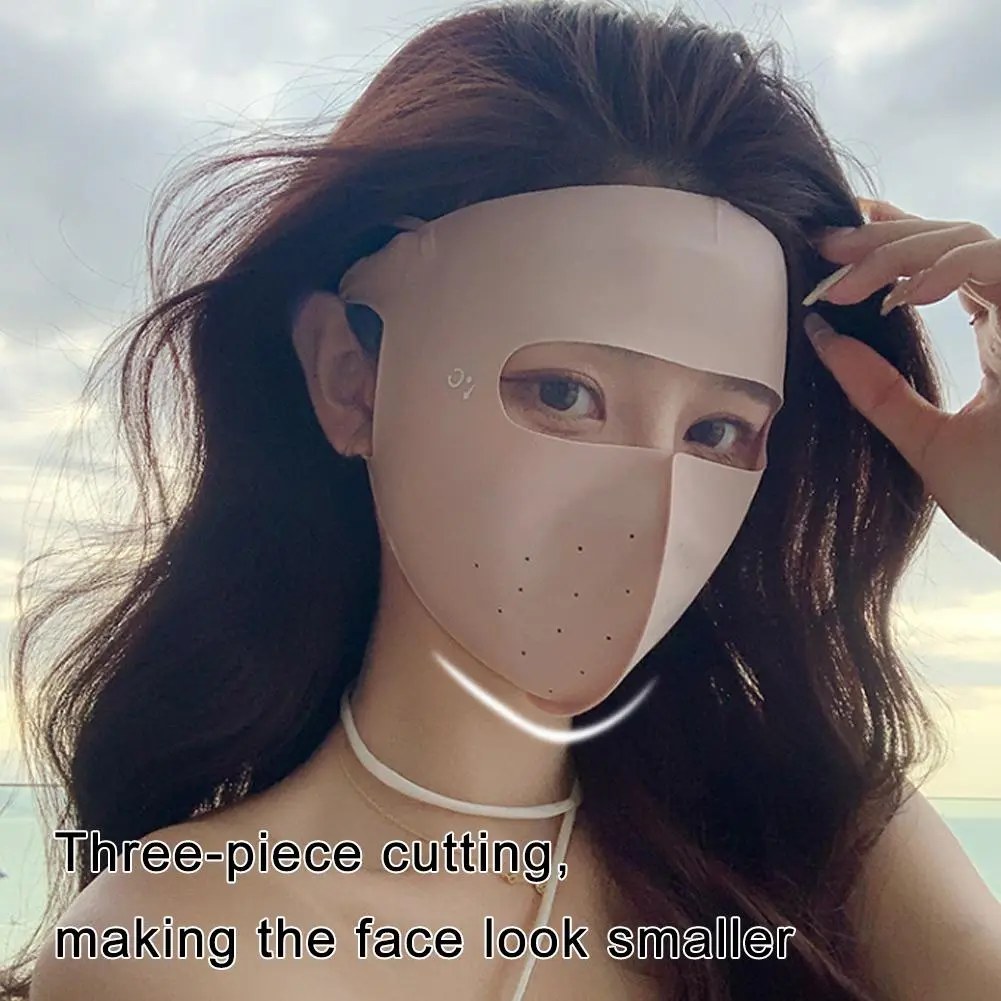 Full Face Sunscreen Mask For Women In Summer UV Protection Ice Silk Face Mask Face Mask 3D Facekini Protection