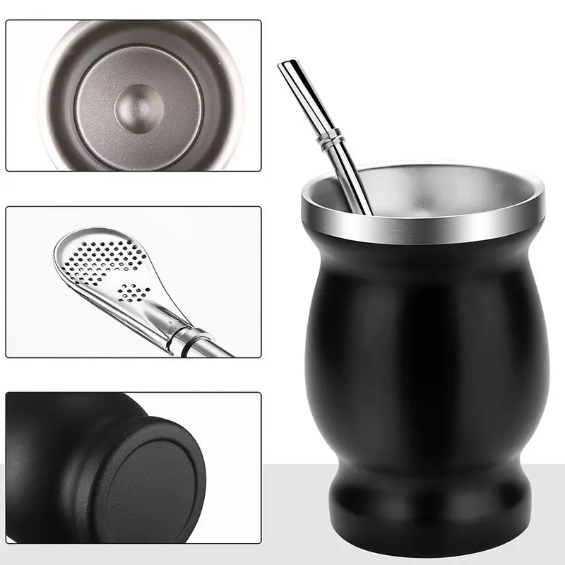 240ML Gaucho Yerba Mate Tea Cup Stainless Steel Double Wall 3