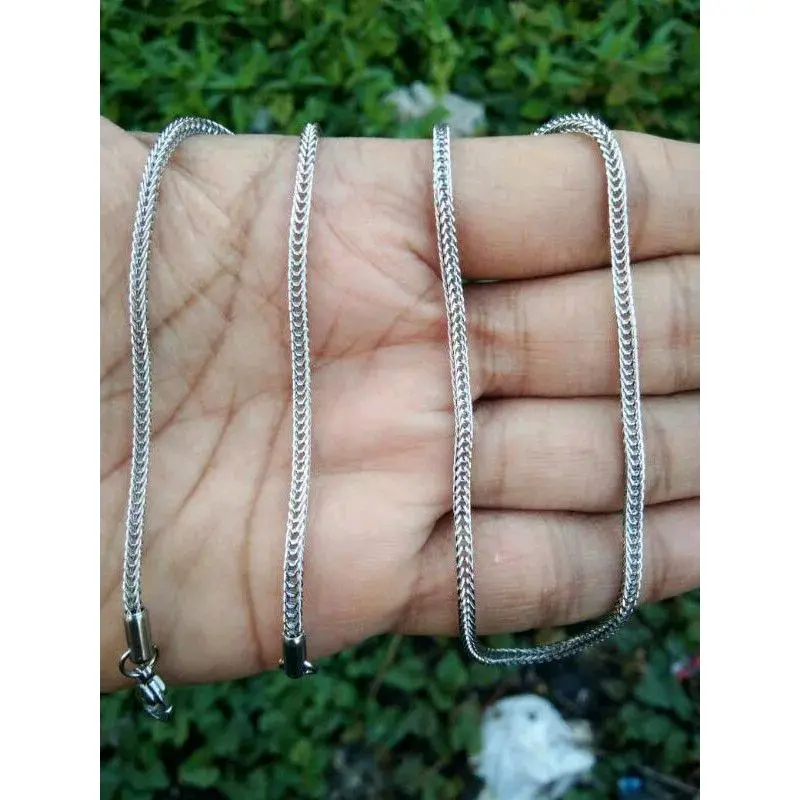 Kalung Titanium Model Cipiran Silver Pria Wanita 2