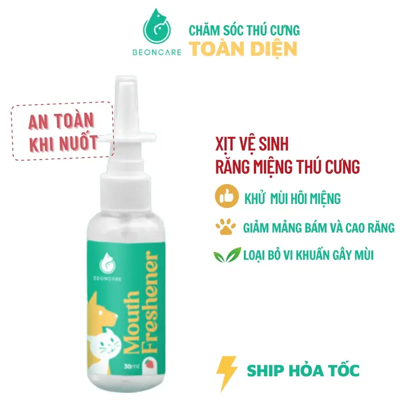 Xịt Vệ Sinh Răng Miệng Chó Mèo BeonCare. Khử Mùi Hôi Miệng, Diệt Khuẩn, An Toàn Khi Nuốt. Chai 30ml 1