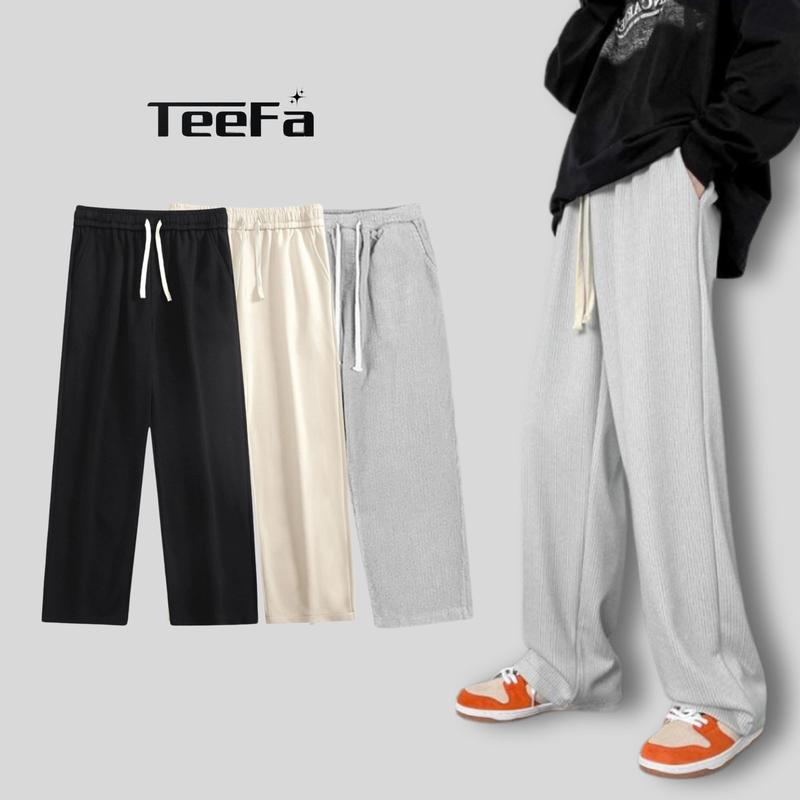 Quần Thun Tăm dáng xuông màu đen full ,kiểu dáng UNISEX Menswear Pants Nam