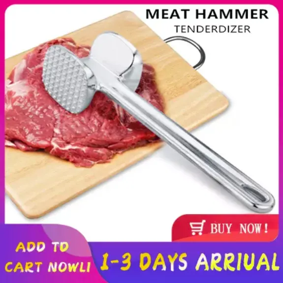 < INLIFE >Meat tenderizer Meat hammer Double-sided aluminum alloy meat grinder Meat tenderizer Steak beef chicken hammer Double-sided meat grinder tool Kitchen Steel