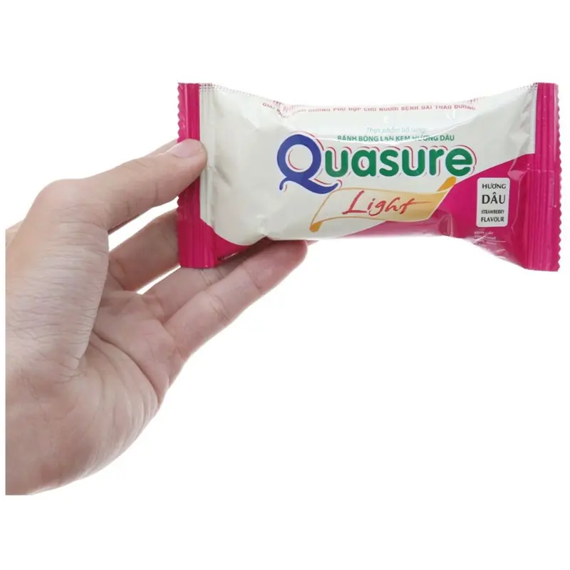 Bánh Bông Lan Quasure Lᶖght Dâu Bibica 126g - Thực phẩm dành cho người ăn kiêng, tiểu đường - Snack, Ăn Vặt Bánh Quy Food 5