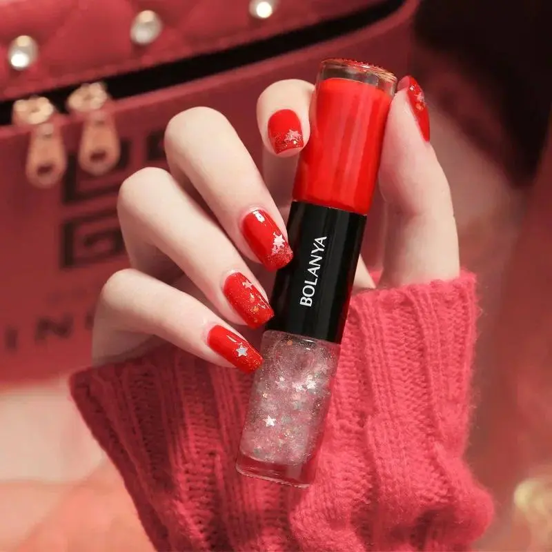 Double Color Nail Polish No Bake Non Peel Quick Dry Glossy No Bake Long Lasting Nail Salon Set 36 Colors To Choose From