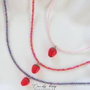 CandyBerry Accessories สร้อยคอลูกปัดสตรอเบอร์รี่ so cute ประกอบงานด้วยวัสดุเกรดคุณภาพ No.CN-015