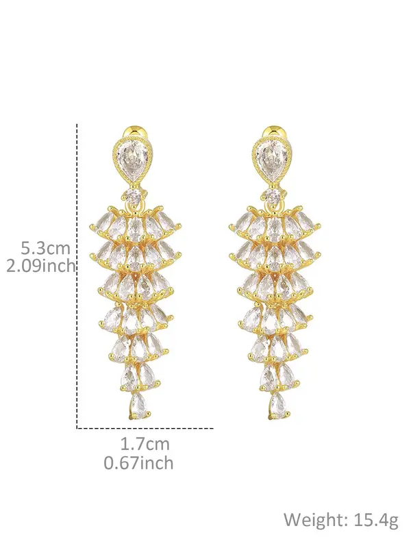 Women's Elegant Artificial Crystal Decor Dangle Earrings, Exquisite Trendy Drop Earrings, Fashionable Jewelry for Women for Daily & Party Decoration 5