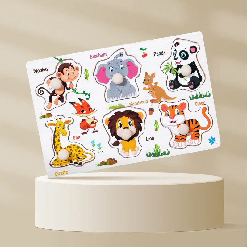 Bảng ghép hình núm gỗ 6 chủ đề gần gũi hấp dẫn cho bé, giúp bé khám phá và ghi nhớ Đồ Chơi 8
