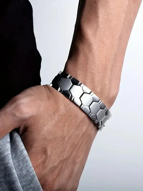 Men's Boho Style Magnetic Bracelet, Fashionable Alloy Bracelet for Party, Daily Clothing Decor, Trendy All-match & Exquisite Jewelry for Birthday Gift, Stackable Bracelets 6