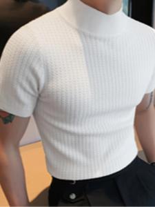 メンズ 無地 ウォーターリップル編み 速乾 半袖Tシャツ、吸汗・吸湿性で、アウトドアスポーツ、旅行、日常のカジュアルウェアに適しています。 無地でシンプルなデザイン、メンズワードローブに欠かせないアイテム