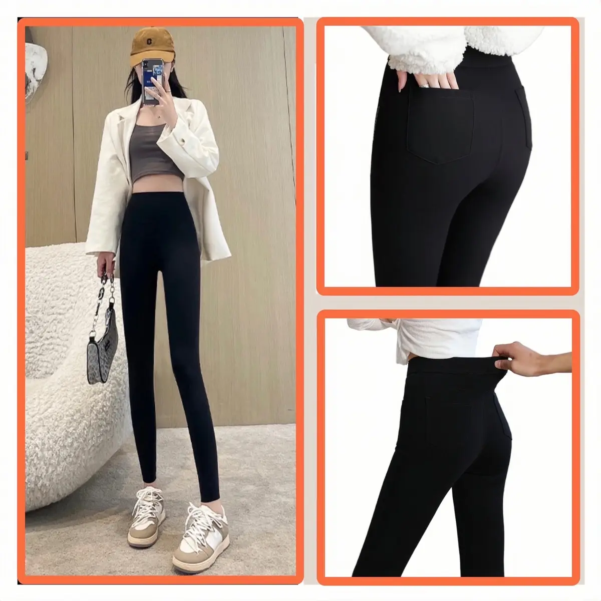 Quần legging chất UMI nữ cạp cao co dãn ( Không Có Lót)