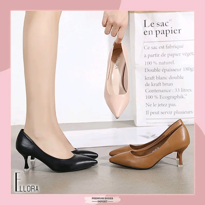 ELLORA 215-GB Sepatu Heels Wanita Import Premium Original 0