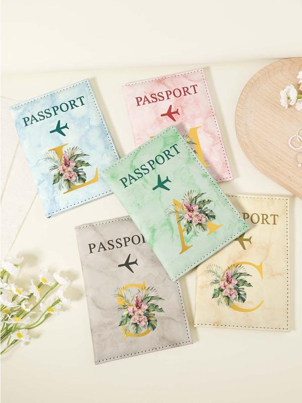 Letter Pattern Passport Holder, Fashionable Hot Stamping Passport Holder, Simple Casual Passport Holder, Bank Card, Credit Card, Transportation Card Holder 0