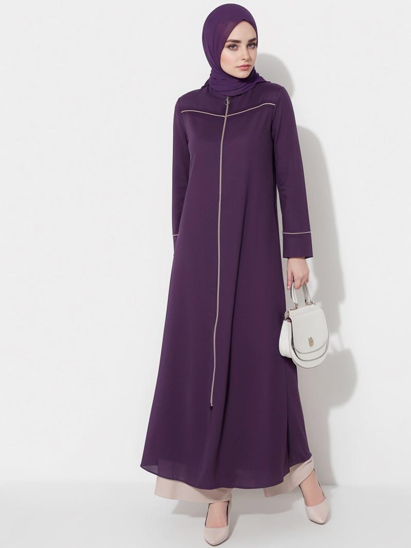 Product Introduction of Clearance Cross-Border Foreign Trade Muslim Clothing Abaya Cardigan Coat Long Zipper Autumn Clothing Dress Middle East 15