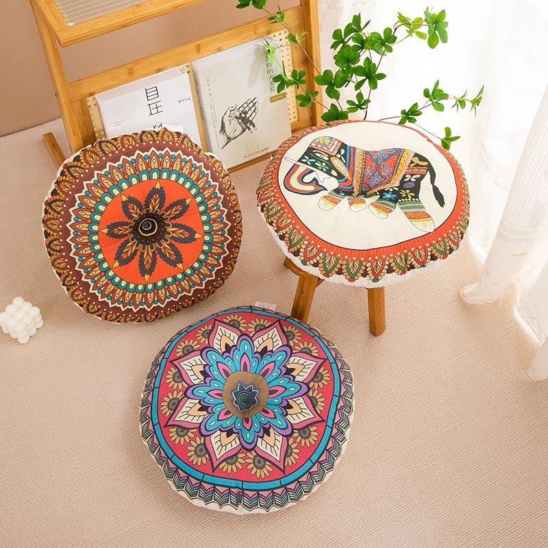 Đệm dày, hình tròn, thích hợp cho ghế Futon, sử dụng tại nhà và văn phòng, tất cả các mùa, đệm ghế, mềm mại, thích hợp cho học sinh ngồi, phong cách Người Nổi Tiếng trên Internet 7