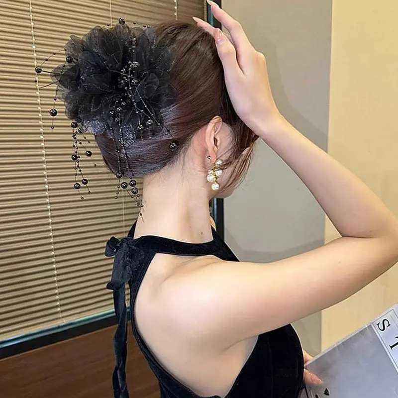 Kẹp Tua Rua Lông Vũ, Kẹp Tóc Mới 2024, Sau Đầu, Bồng Bềnh Cho Phần Trình Diễn Tóc, Kẹp Tóc, C1I2 Hoa Women Nữ 6