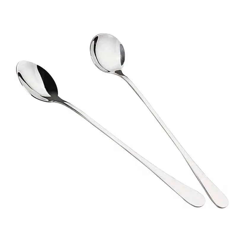 Stainless Steel Long Handle Spoon, 1 Count Durable Coffee Stirring Spoon, Ice Spoon, Kitchen Utensils for Home Use 7